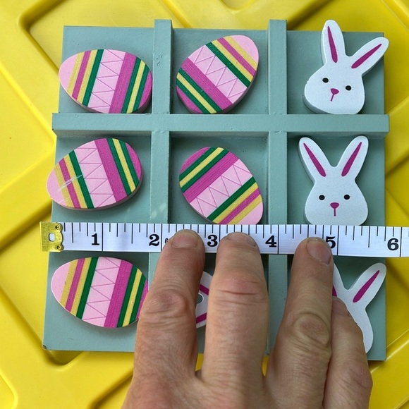 Wooden Tic-Tac-Toe Game with Bunny and Egg Pieces - Picture 10 of 10